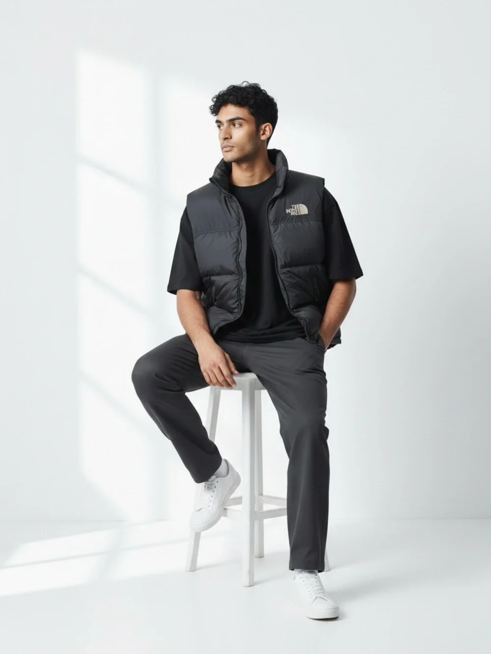 The North Face Nuptse Black Quilted Puffer Vest for Men Size M